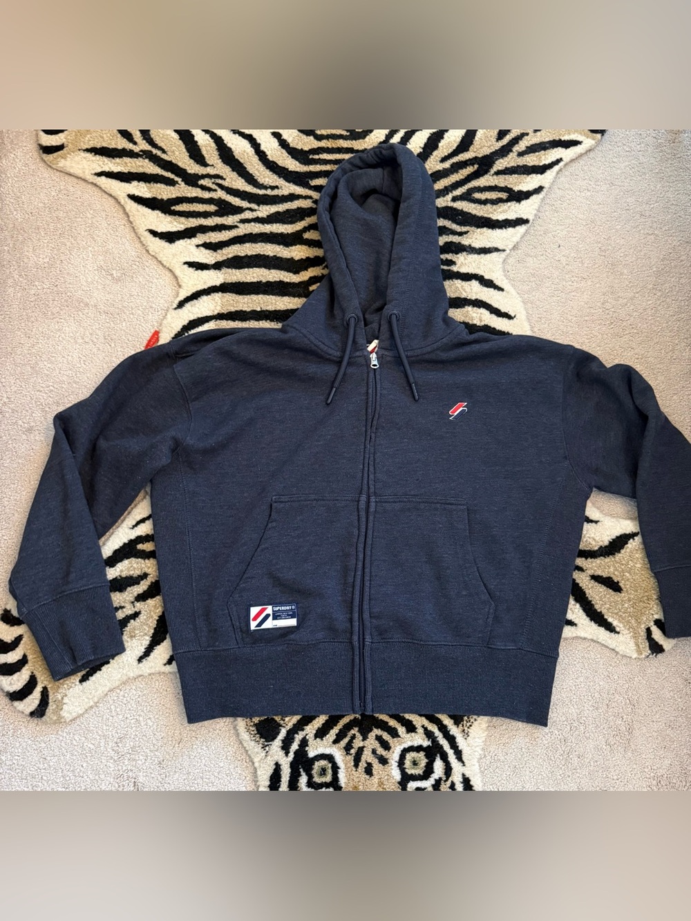 Superdry Women's  Navy Zip  Hoodie US 12